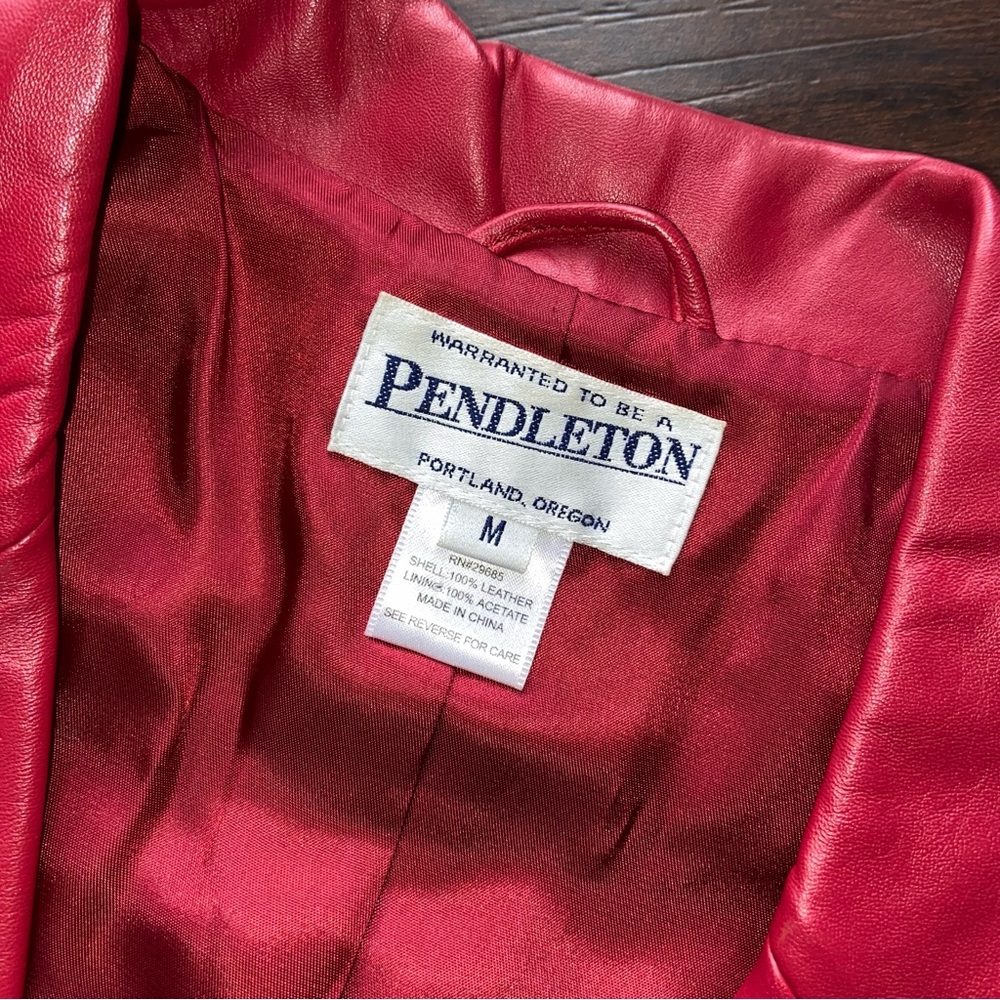 Vintage Pendleton Red Leather Jacket - image 3